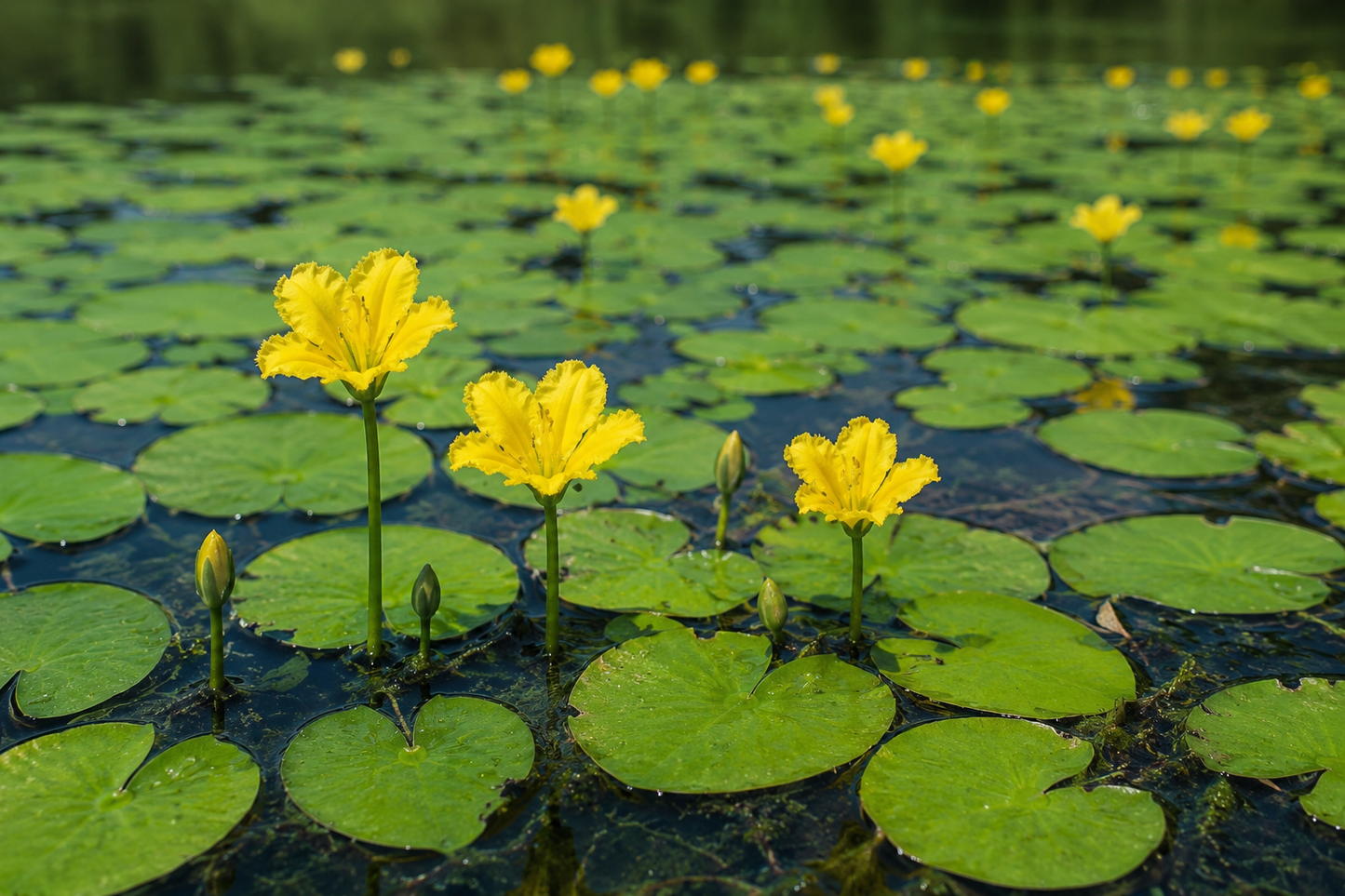 Seekanne (Nymphoides peltata) – Winterharte Teichpflanze mit gelben Blüten